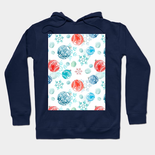 Watercolor snowflakes print Hoodie by Kalindi Priya